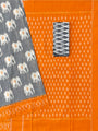 Grey and Orange Pochampally Mercerised Cotton Handloom Saree with Elephant Motifs