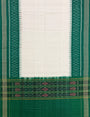 Greyish Green and White Sambalpuri Handloom Cotton Dress Material With Pasapalli Pattern