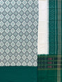 Greyish Green and White Sambalpuri Handloom Cotton Dress Material With Pasapalli Pattern