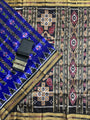 Indigo Blue and Black Handloom Khandua Patta Saree