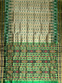 Beige and Green Handloom Khandua Patta Saree