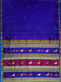 Royal Blue Dongria Triangle Pattern Anchal Handloom Khandua Patta Saree