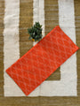 Black and Orange Pochampally Mercerised Cotton Handloom Saree in Ikkat Pattern