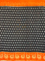 Black and Orange Pochampally Mercerised Cotton Handloom Saree in Ikkat Pattern