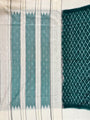 Green and White Pochampally Mercerised Cotton Handloom Saree in Ikkat Pattern