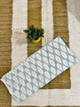 Green and White Pochampally Mercerised Cotton Handloom Saree in Ikkat Pattern