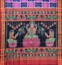 Pink and Blue Pure Silk Handloom Khandua Patta Saree with Goddess Laxmi Motifs