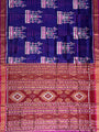 Indigo Blue and Magenta Pure Silk Handloom Khandua Patta Saree