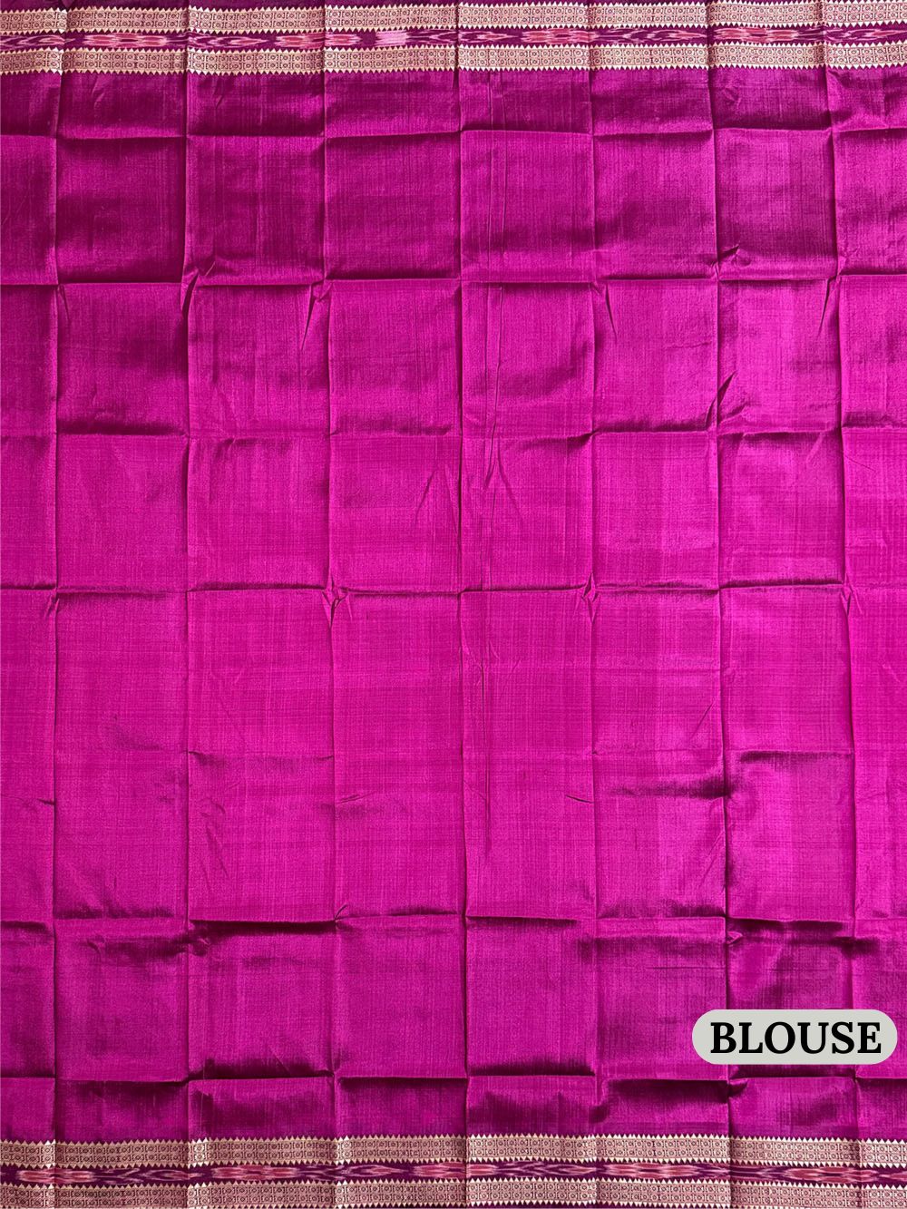 Indigo Blue and Magenta Pure Silk Handloom Khandua Patta Saree