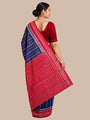 Indigo Blue and Red Handloom Cotton Sambalpuri Saree