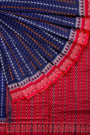 Indigo Blue and Red Handloom Cotton Sambalpuri Saree