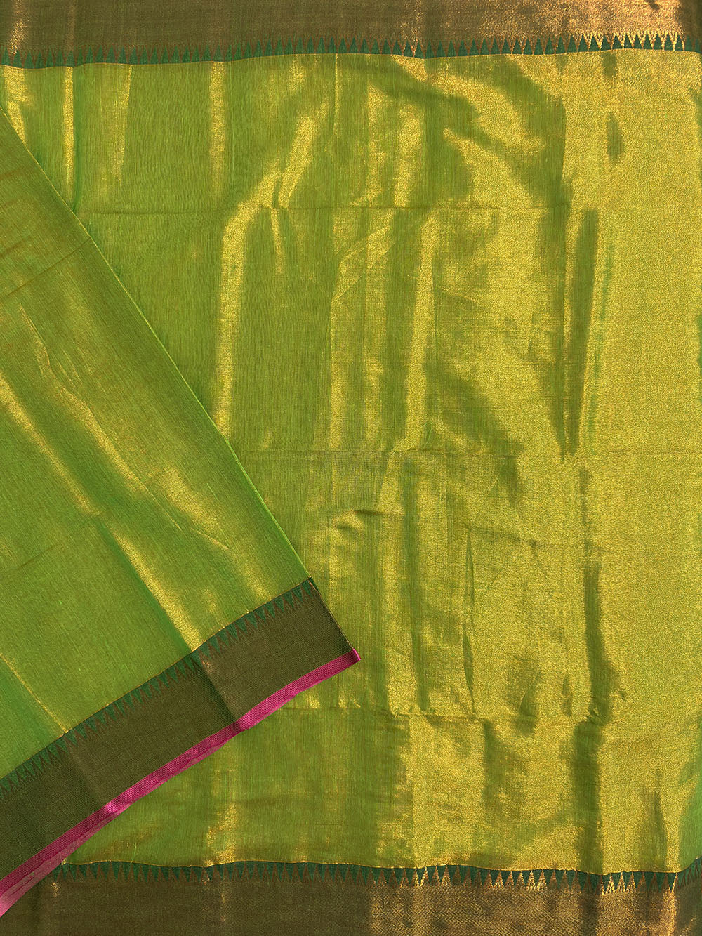 Light Green Handloom Cotton Tissue Saree