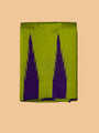 Lime Green and Purple Pure Raw Silk Handloom Saree with Temple Border