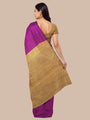 Magenta and Beige Khadi Cotton Handloom Saree