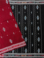 Maroon and Black Nuapatna Handloom Cotton Saree with Embroidered Motifs