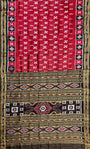 Maroon and Black Pure Silk Handloom Khandua Patta Saree with Pasapalli Pattern
