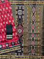 Maroon and Black Pure Silk Handloom Khandua Patta Saree with Pasapalli Pattern