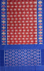 Maroon and Blue Pochampally Mercerised Cotton Handloom Saree in Ikkat Pattern