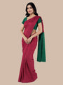 Maroon and Green Khadi Cotton Handloom Saree