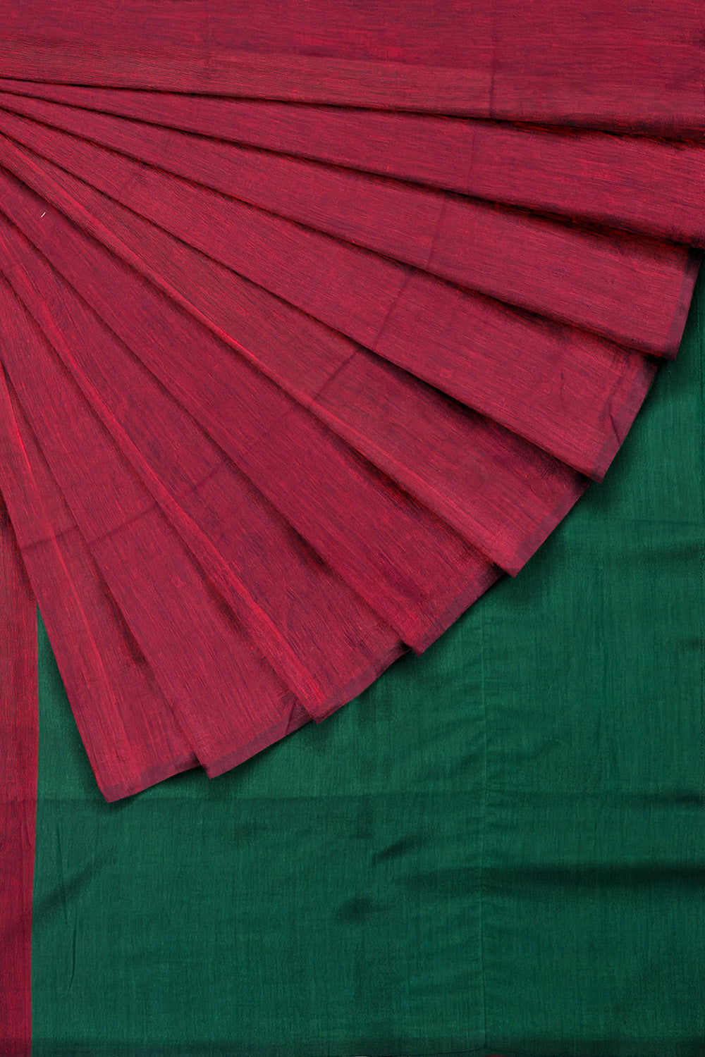 Maroon and Green Khadi Cotton Handloom Saree