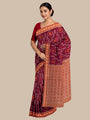 Maroon and Light Brown Nuapatna Handloom Cotton Saree