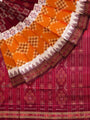 Maroon and Yellow Nuapatna Handloom Cotton Saree
