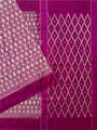 Metallic Pink Pochampally Pure Silk Handloom Saree in Ikkat Pattern