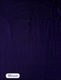 Midnight Blue Cotton Handloom Saree with White flower Embroidery
