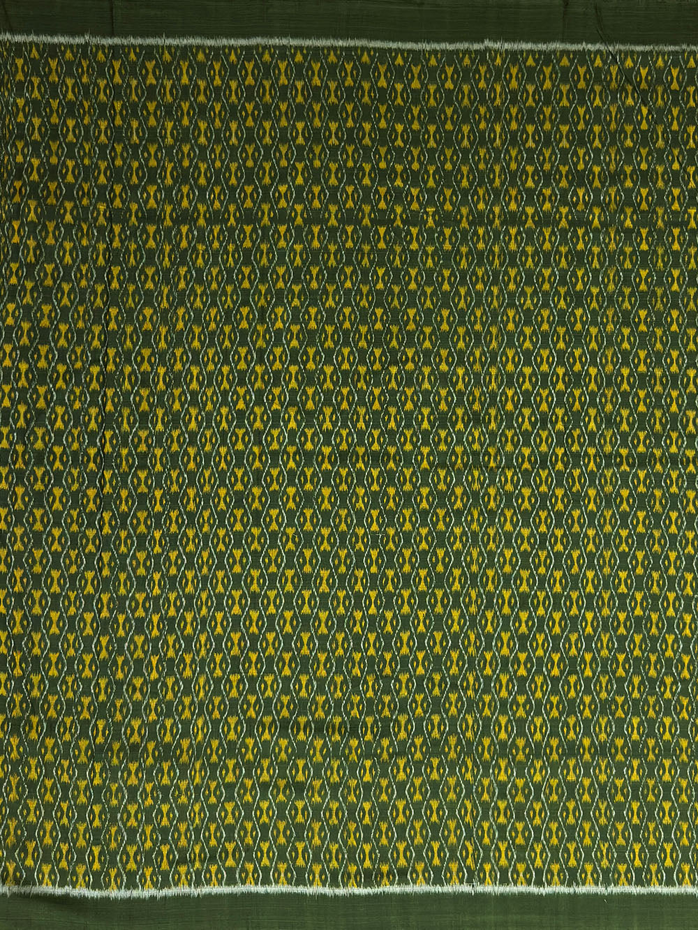 Moss Green and Red Sambalpuri Handloom Cotton Dress Material