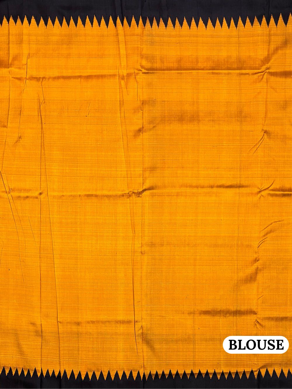 Mustard Yellow and Black Double Pallu Handloom Berhampuri Pure Silk Patta Saree
