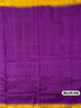 Mustard Yellow and Purple Double Pallu Handloom Berhampuri Pure Silk Patta Saree