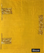 Navy Blue Cotton Handloom Saree with Yellow Contrast Kantha Stitch Blouse