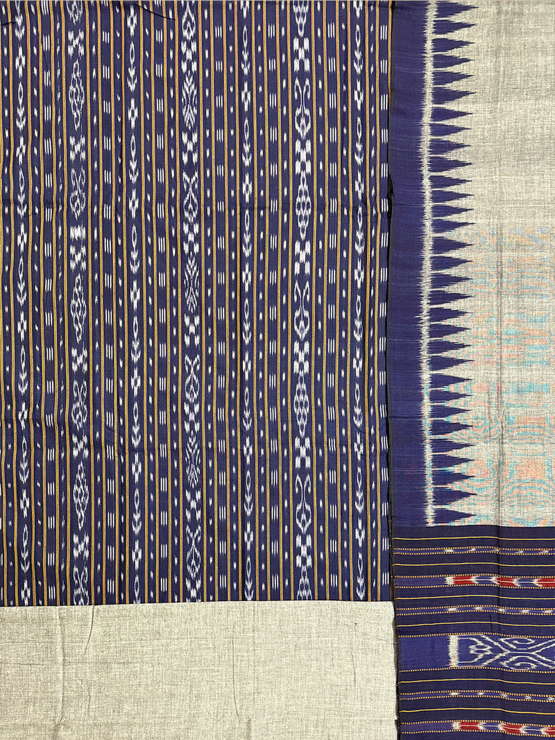 Navy Blue Nuapatna Handloom Cotton Dress Material