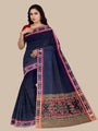 Navy Blue Nuapatna Handloom Cotton Saree