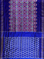 Navy Blue, Maroon and Yellow Pochampally Pure Silk Handloom Saree in Patola Pattern