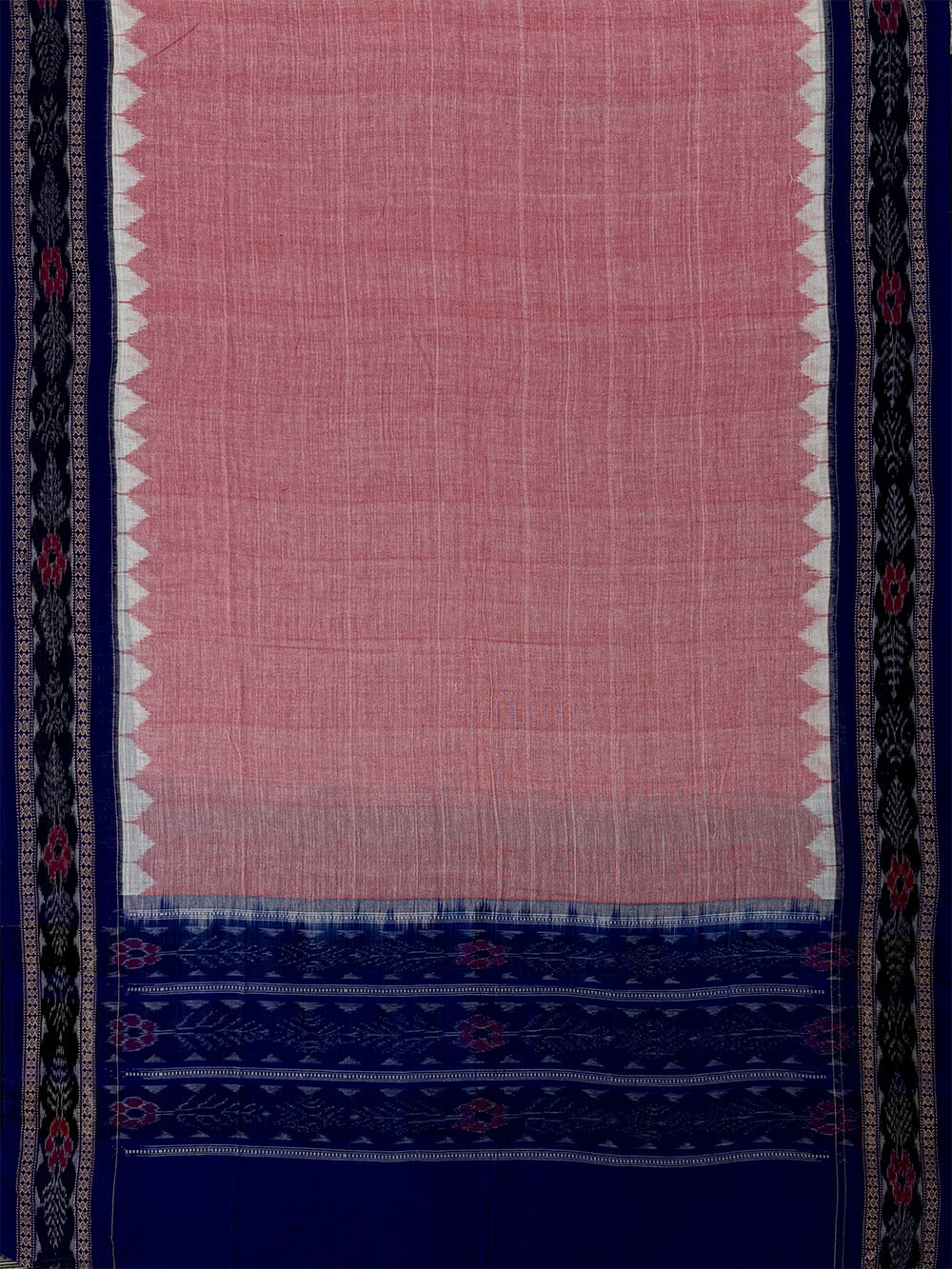 Navy Blue and Baby Pink Sambalpuri Handloom Cotton Dress Material