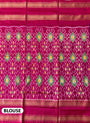 Navy Blue and Pink Pochampally Pure Silk Handloom Saree