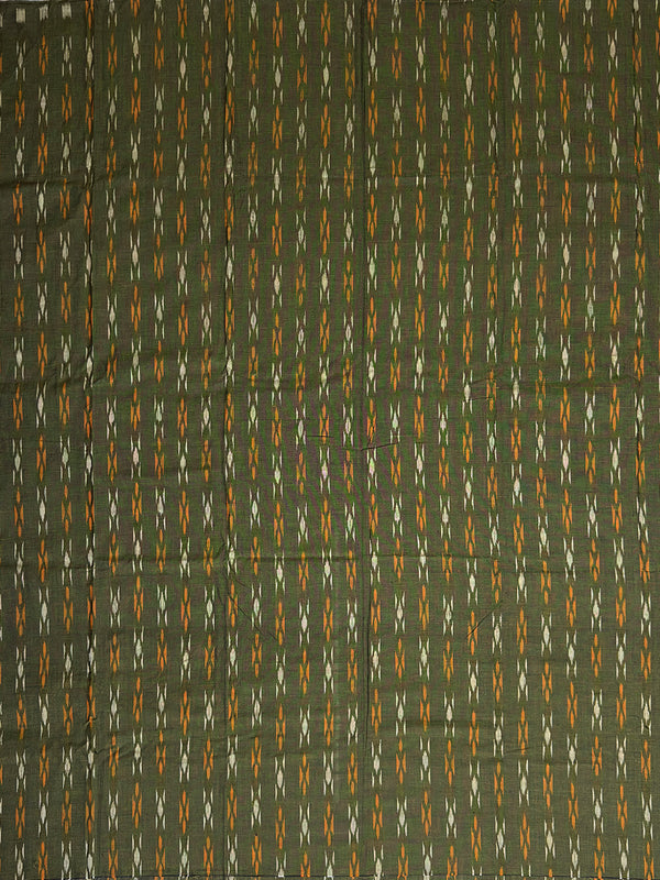 Olive Green and Black Nuapatna Handloom Cotton Dress Material