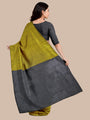 Olive Green and Grey Khadi Cotton Handloom Saree