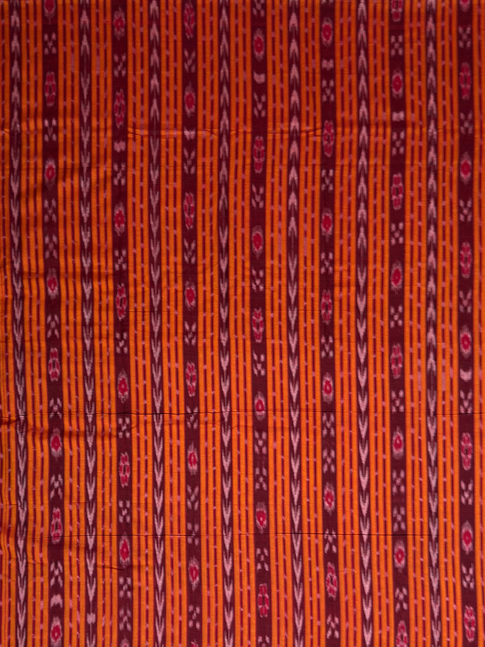 Orange and Black Nuapatna Handloom Cotton Dress Material