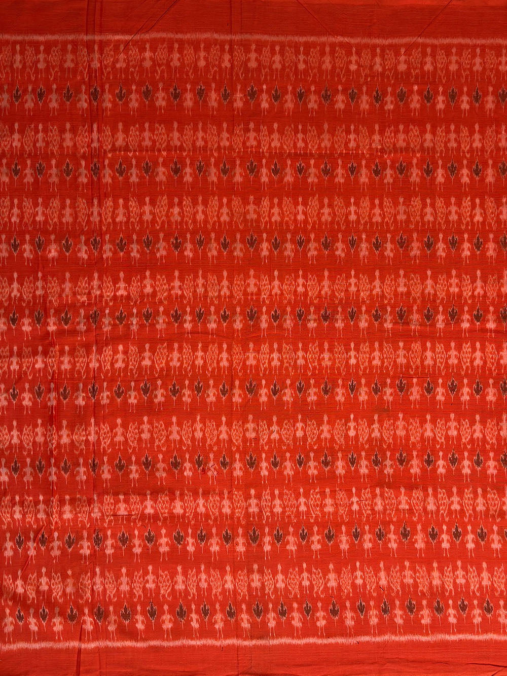 Orange and Black Sambalpuri Handloom Cotton Dress Material