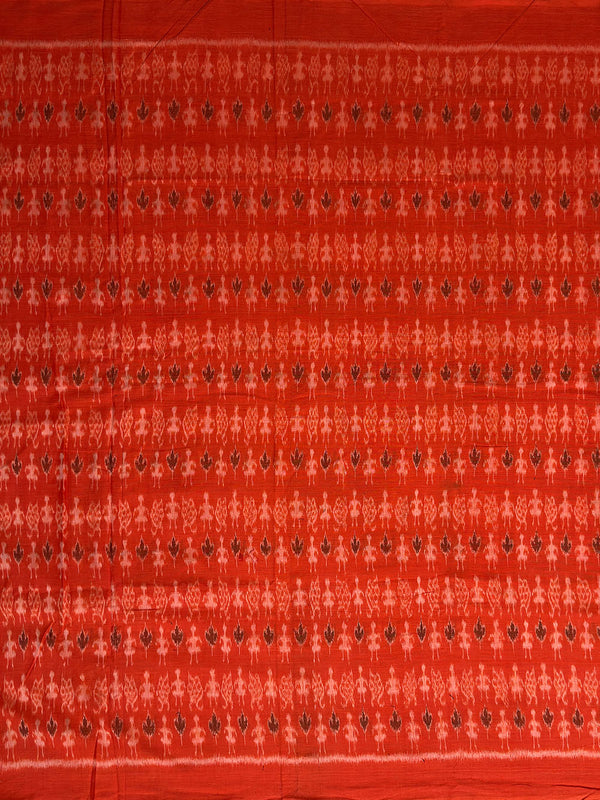 Orange and Black Sambalpuri Handloom Cotton Dress Material