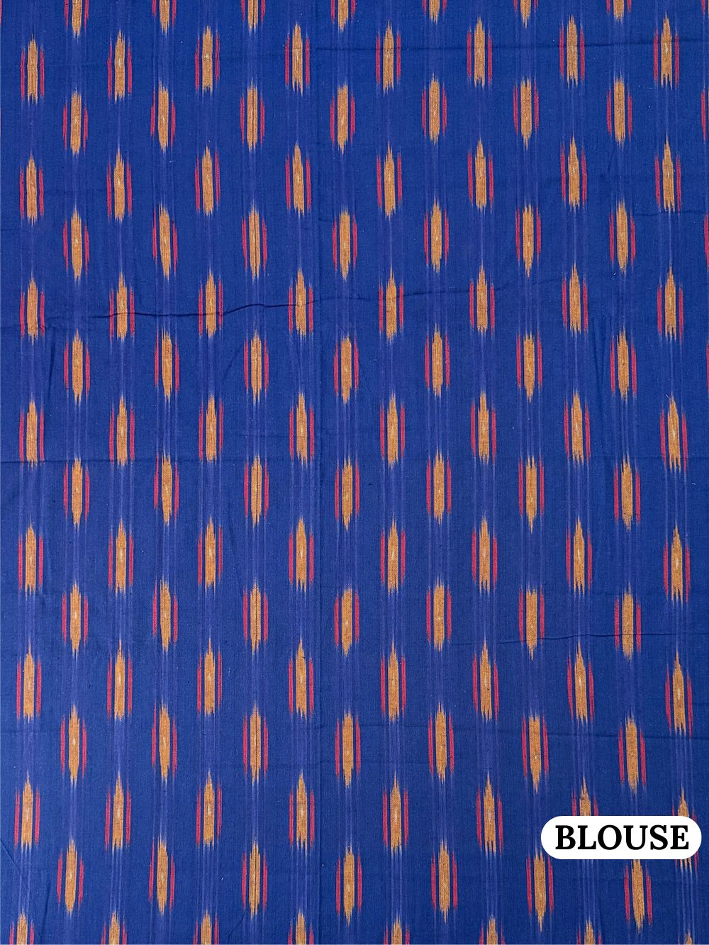 Orange and Blue Pochampally Mercerised Cotton Handloom Saree in Ikkat Pattern