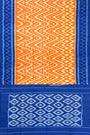 Orange and Blue Pochampally Mercerised Cotton Handloom Saree in Ikkat Pattern