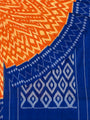 Orange and Blue Pochampally Mercerised Cotton Handloom Saree in Ikkat Pattern