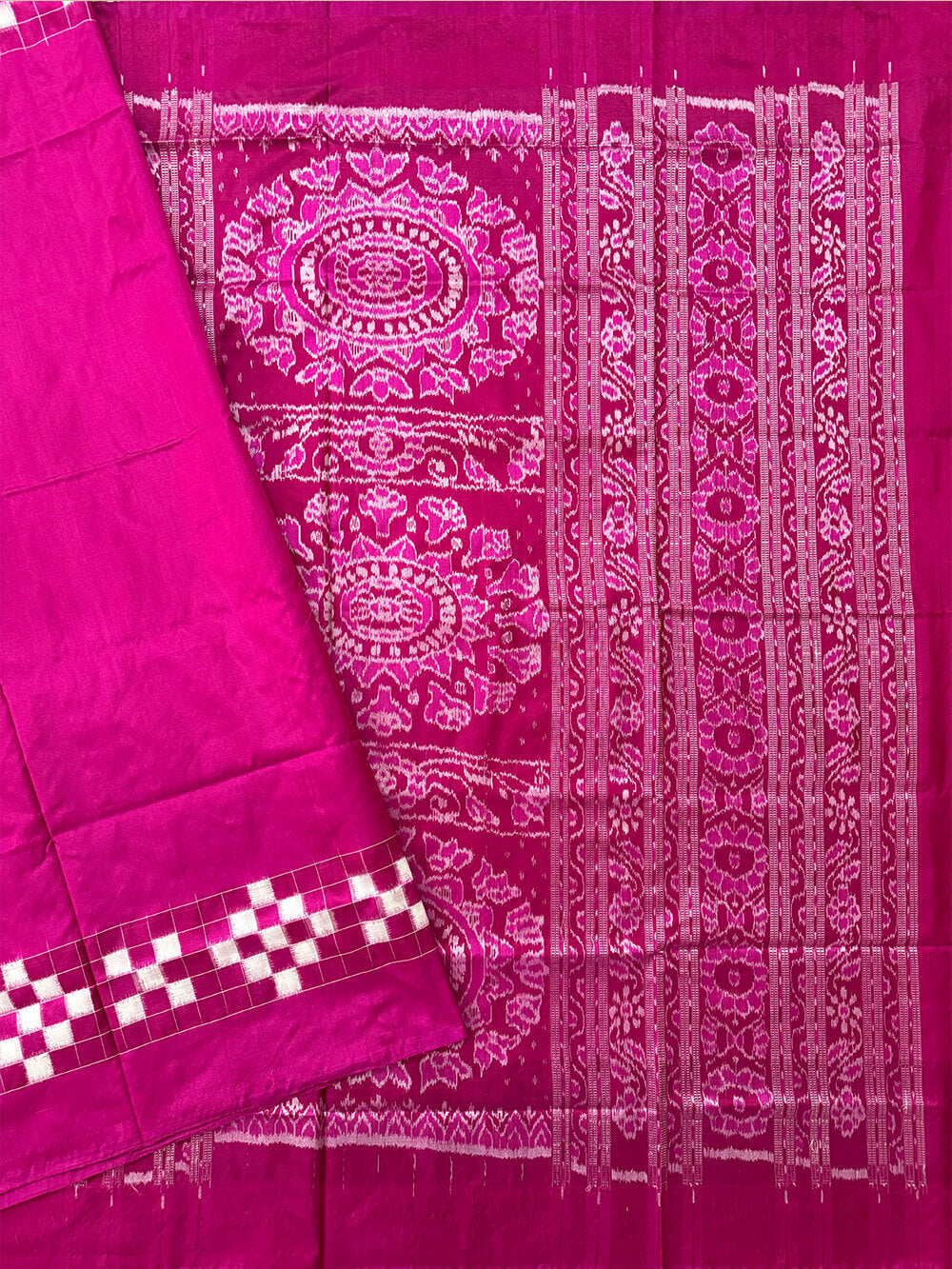 Pink Pure Silk Sambalpuri Handloom Saress with Pasapalli Border