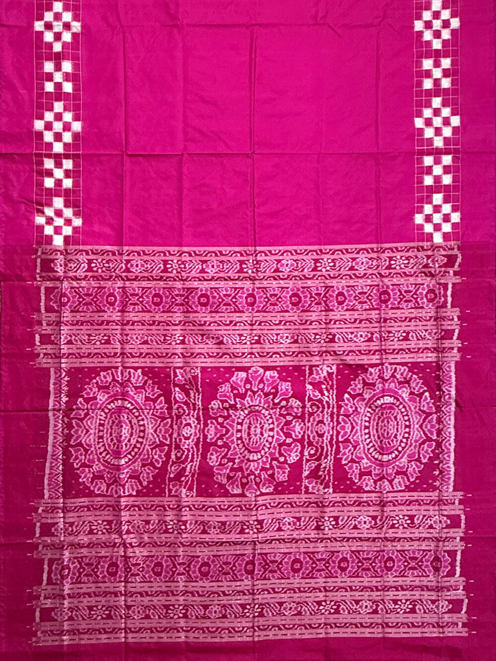 Pink Pure Silk Sambalpuri Handloom Saress with Pasapalli Border