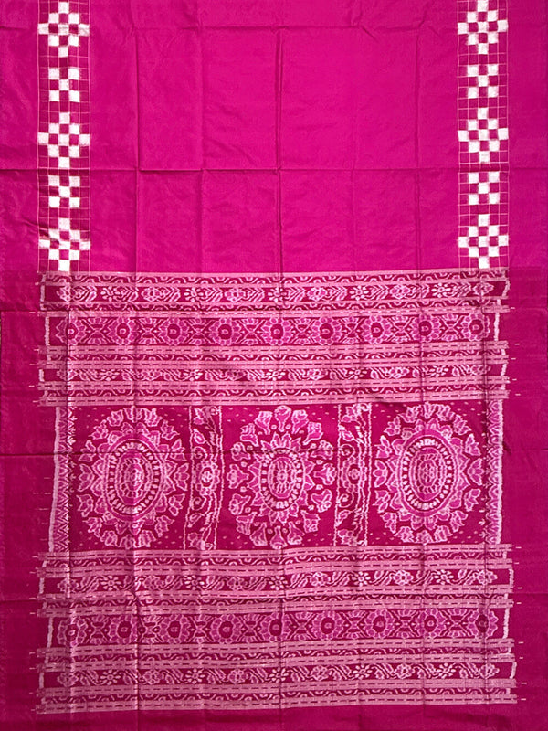 Pink Pure Silk Sambalpuri Handloom Saress with Pasapalli Border