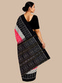 Pink and Black Handloom Cotton Sambalpuri Saree