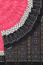 Pink and Black Handloom Cotton Sambalpuri Saree